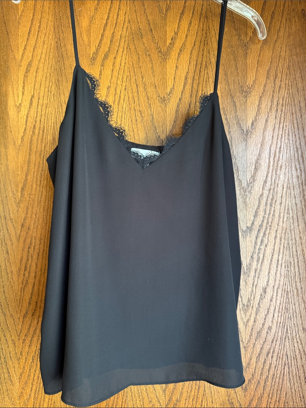 Allison Joy Black Lace-Trim Slip Cami